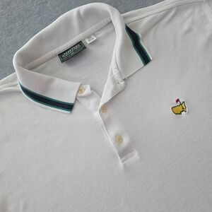Vintage 2001 Masters Collection White Mercerized Cotton Golf Polo Shirt Mens XXL